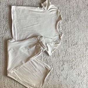 Zara cream colored T-Shirt and Pants Set